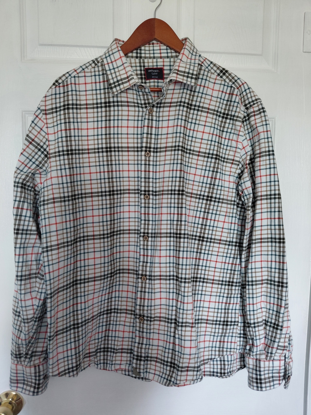 UNTUCKit Merzling Plaid Flannel Button Up Shirt Men’s XL Regular Like New